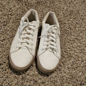 French Connection Women's White Becka Lace-up Sneakers Size 8